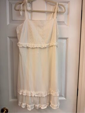 Women's Cream Ruffled Sundress